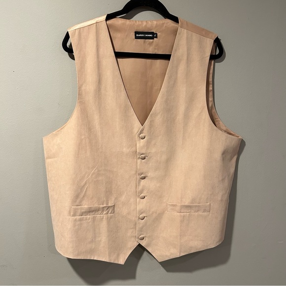 Barry.Wang Tan Silk Vest Men’s XL NWOT - Picture 2 of 7